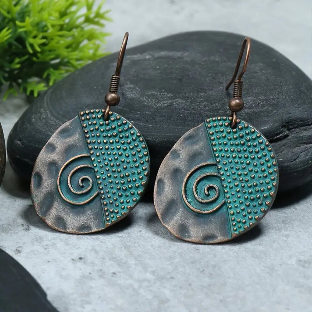 NEW pair BOHO dangle turquoise earrings, dangle earrings trendy vintage jewelry